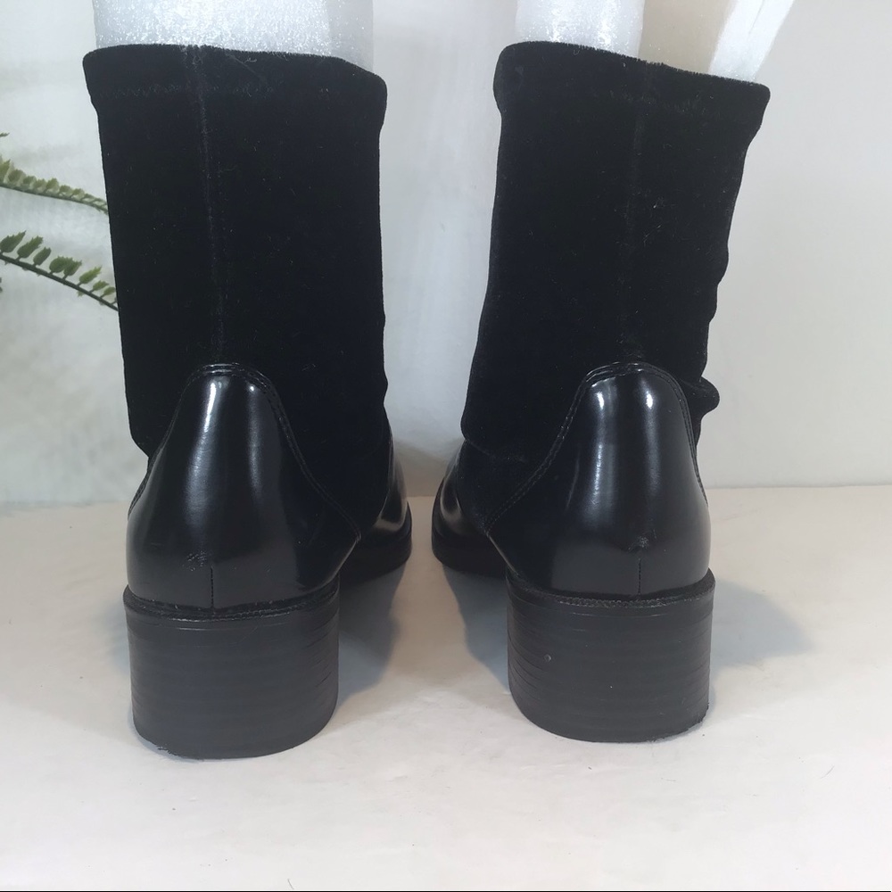 Zara Basics Collection Contrast Blk Patent Velvet… - image 7